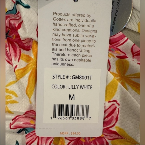 GOTTEX STUDIO LONG SLEEVE TOP WITH PEARL EDGE IN LILLY WHITE  SIZE MED - Picture 7 of 7